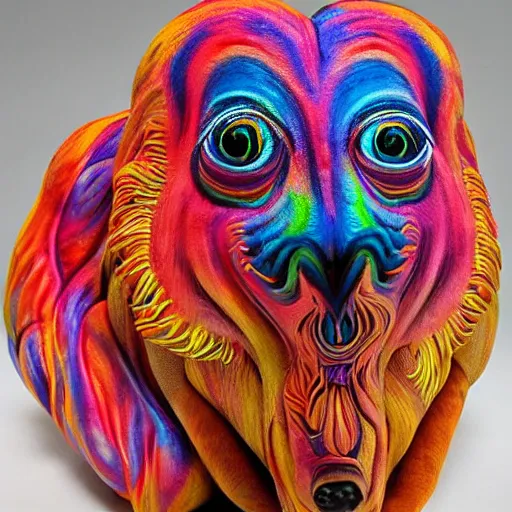 Image similar to psychedelic animal sculptures