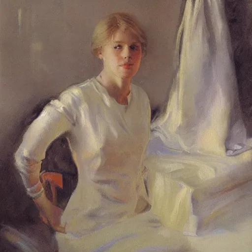 Image similar to neurobiological science research by anders zorn, oil painting. neurobiological science research by anders zorn, oil painting