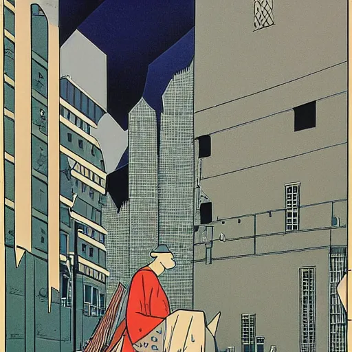 Prompt: Take Me to the City by Hasui Kawase and Lyonel Feininger, high quality, 8k, trending on Artstation, beautiful, surreal
