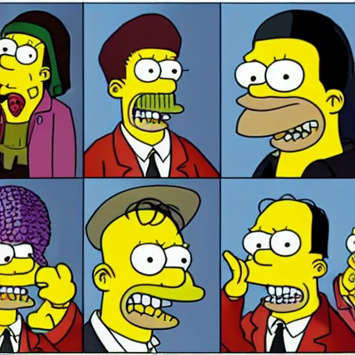 Image similar to howard phillips lovecraft in the form of the simpsons characters