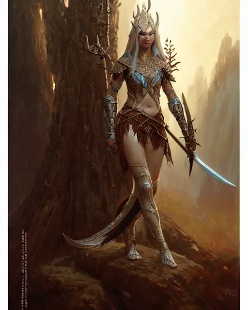 Image similar to a fierce warrior elven princess in full armor, fantasy character portrait, ultra realistic, concept art, intricate details, highly detailed by greg rutkowski, gaston bussiere, craig mullins, simon bisley