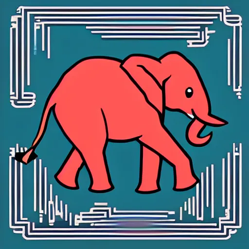 Prompt: vector illustration of an elephant sprite for a cyberpunk video game