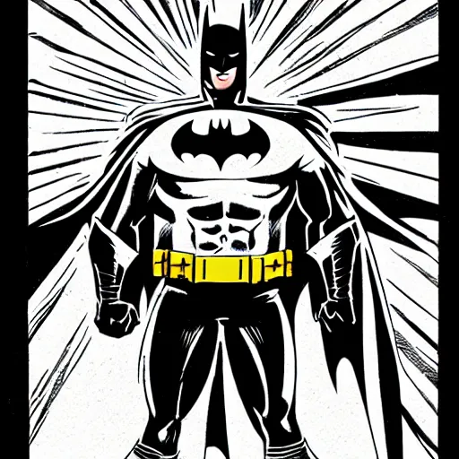 Prompt: batman with a gun comic style