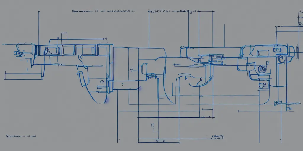 Image similar to portal gun blueprint,