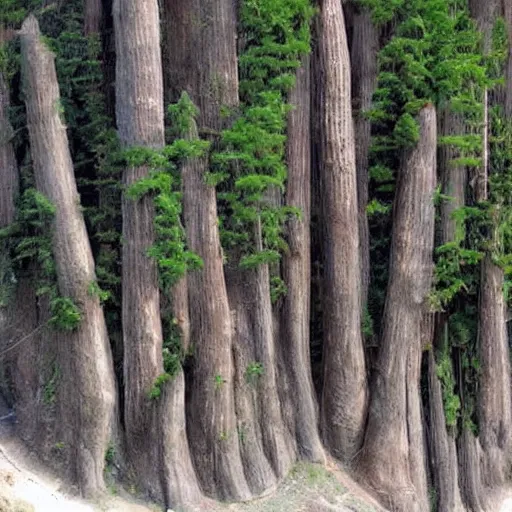 Prompt: a forest growing on the upper part of an elephants body