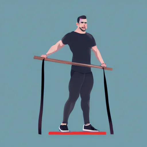 Image similar to a man holding the plank, fitness, digital art