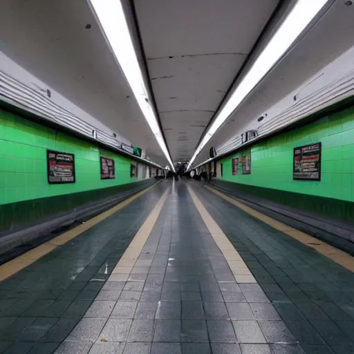 Image similar to picture of an empty subway station in Sao Paulo