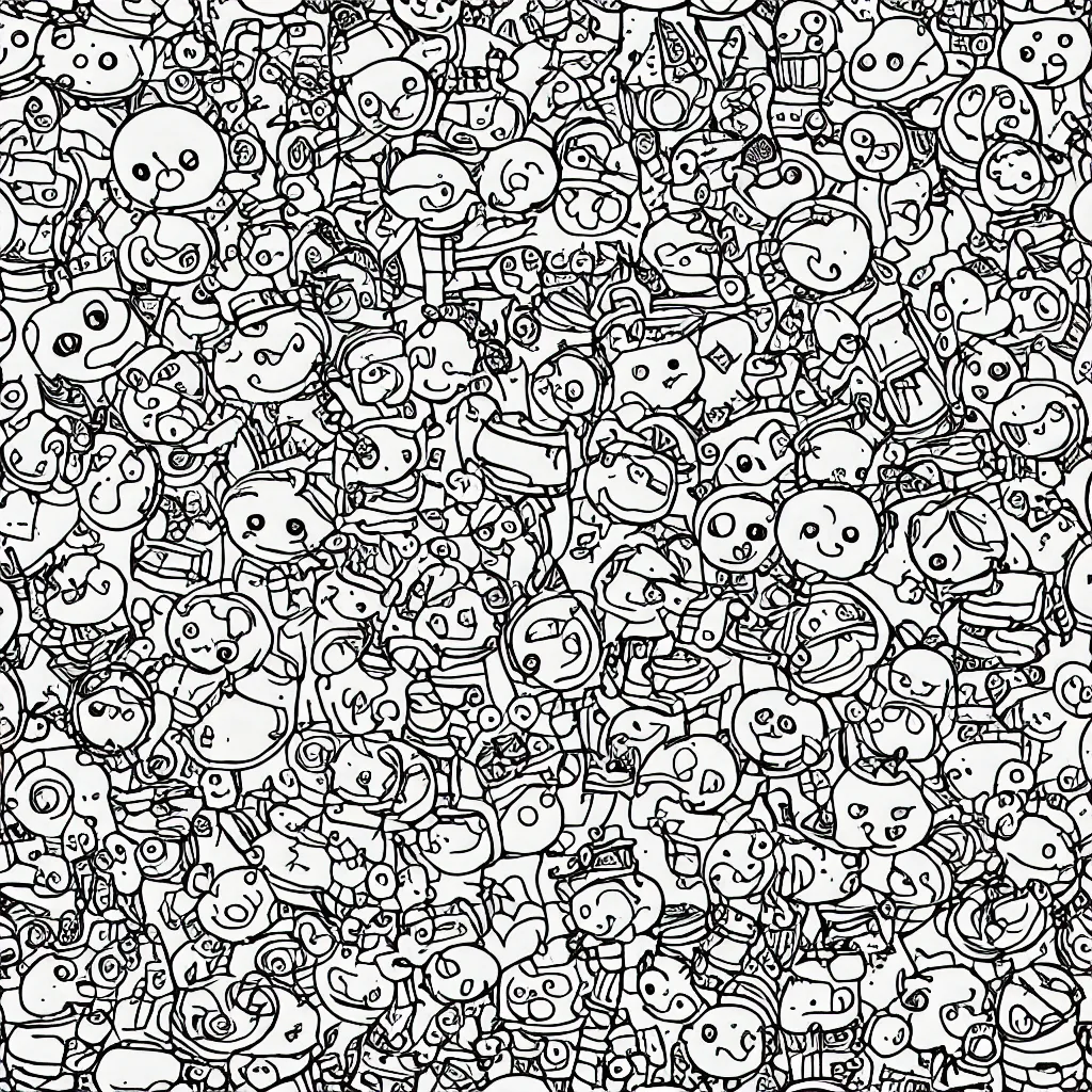 Prompt: seamless cute drawings texture art, 4k