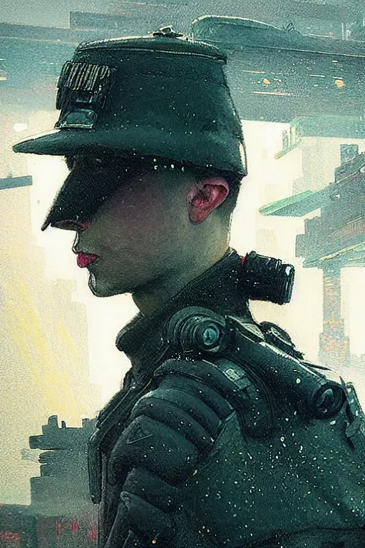 Image similar to Officer K from Blade Runner 2049. Beeple, grimshaw, thomas cole, ismail inceoglu, winslow homer, greg rutkowski, gerald brom, marc simonetti, simon stalenhag, anton fadeev, donglu yu