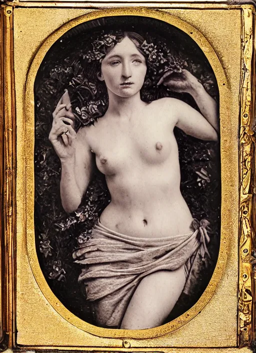 Image similar to old wetplate daguerreotype portrait of birth of venus, explosion of data fragments, fractal, intricate, elegant, highly detailed, parallax, leica, medium format, subsurface scattering, portrait, elegant, highly detailed, matte painting, by stanley spencer