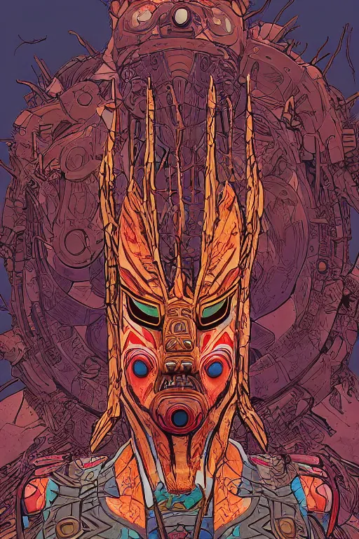 Prompt: totem tribal vodoo mask feather gemstone global illumination ray tracing hdr that looks like it is from borderlands and by feng zhu and loish and laurie greasley, victo ngai, andreas rocha, john harris