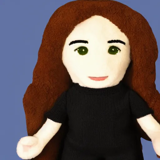 Prompt: jennifer connelly as a plush doll, 8k