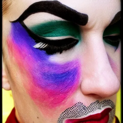 Image similar to homelander with joker inspired makeup