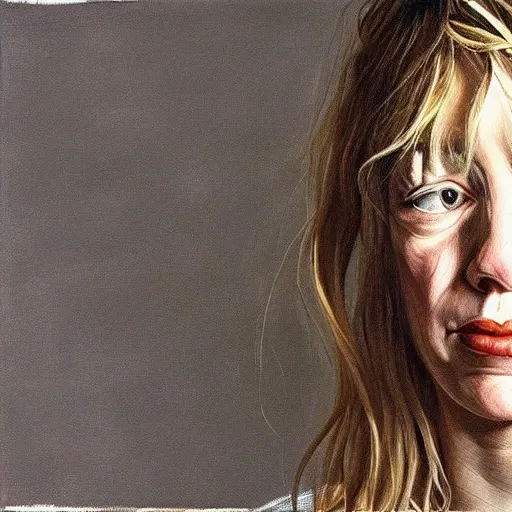 Image similar to high quality high detail painting by lucian freud, hd, portrait of kim gordon, photorealistic lighting