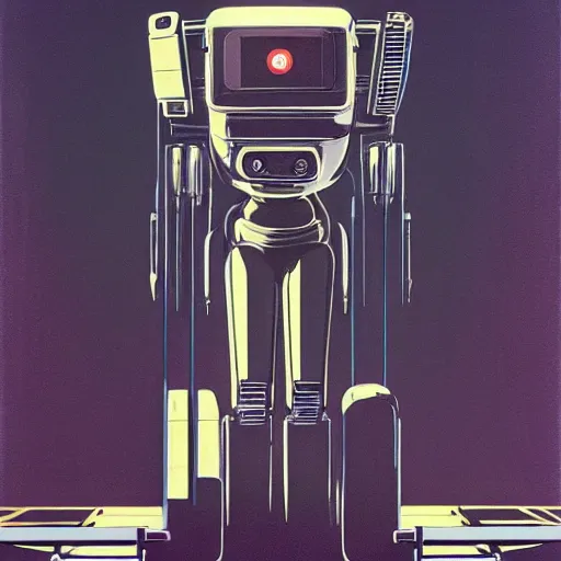 Prompt: beautiful robot self - descructing. by syd mead, 1 9 7 4