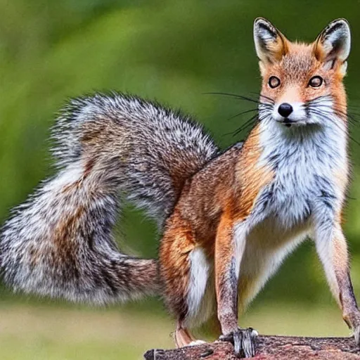 Image similar to half fox half squirrel