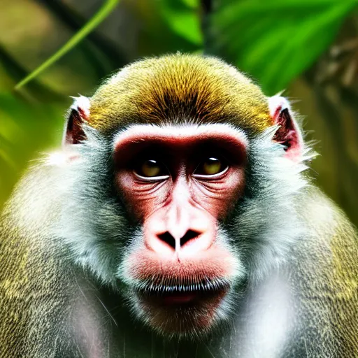 Prompt: photo of a monkey in jungle, photorealistic, 5 0 mm, great lighting, artstation