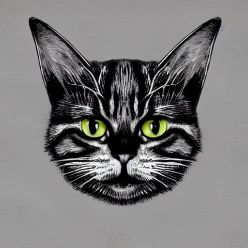 Image similar to an evil symbolic cat face