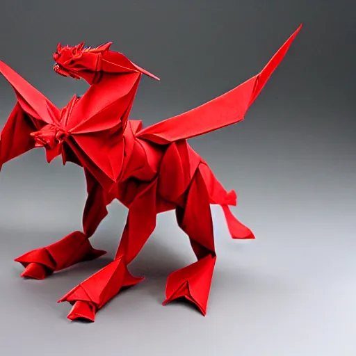 Image similar to complex origami dragon,