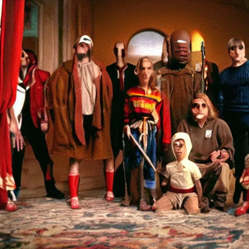 Image similar to a still of from the movie the royal tenenbaums crossover with the game diablo ii