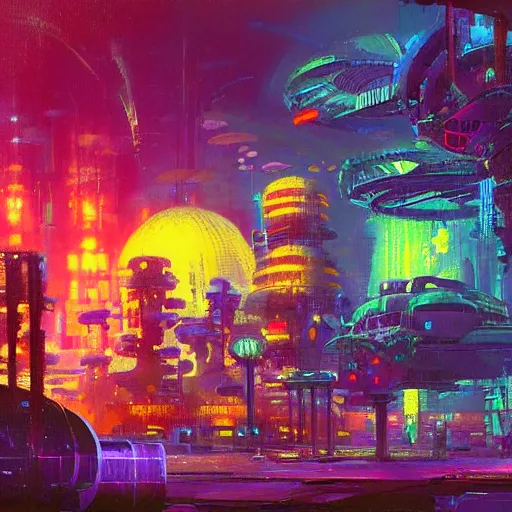 Image similar to cyberpunk kew gardens by paul lehr