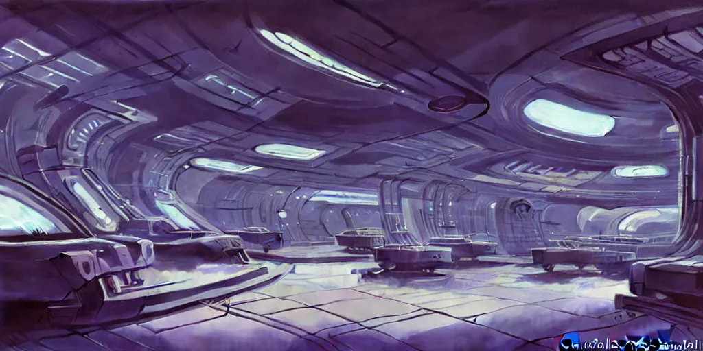 Prompt: highly detailed matte painting science fiction facility, biopods, futuristic, med bay, experiments, synthetic, medical equipment, research subjects. environment art by syd mead and john berkley, john harris. concept art, dystopian grunge, retro futurism, beautiful volumetric - lighting - style atmosphere