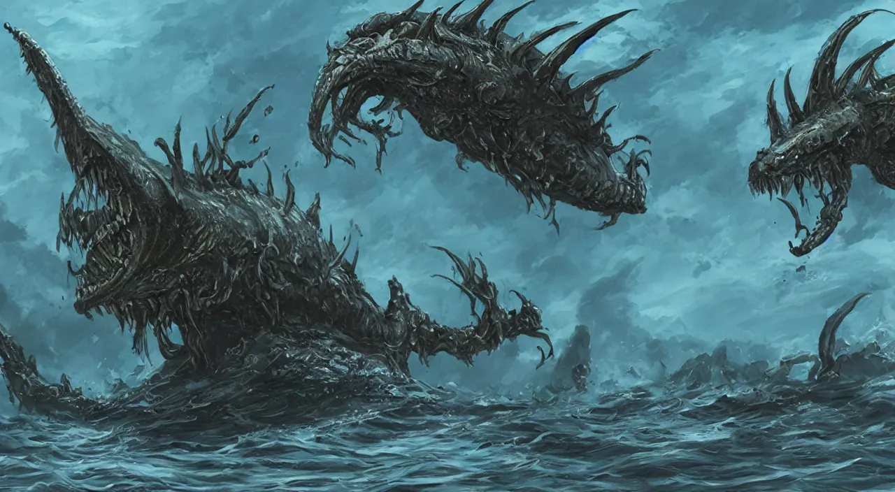 Image similar to sea monster, concept art, cinematic