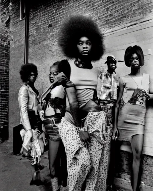 Prompt: The Glorious Young Eccentrics of Harlem, c1976, photography by Annie Liebowitz