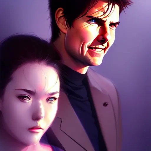 Image similar to tom cruise, portrait shinkai makoto studio ghibli studio key hideaki anno sakimichan stanley artgerm lau rossdraws james jean marc simonetti elegant highly detailed digital painting artstation pixiv