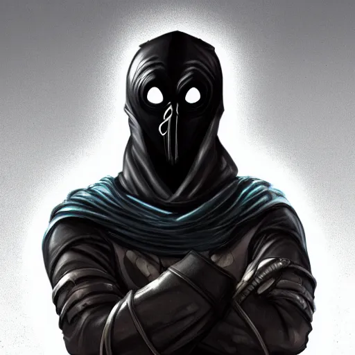 Image similar to portrait of noob saibot, dark fantasy, scifi, cyberpunk character card art, illustration, digital art, trending on artstation