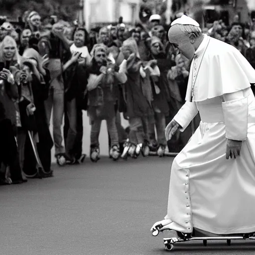 Image similar to the pope on roller skates