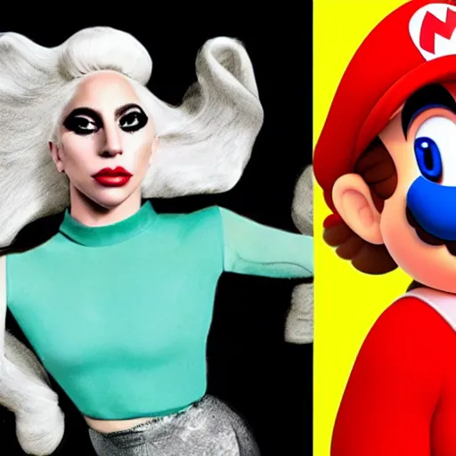 Image similar to lady gaga as super mario