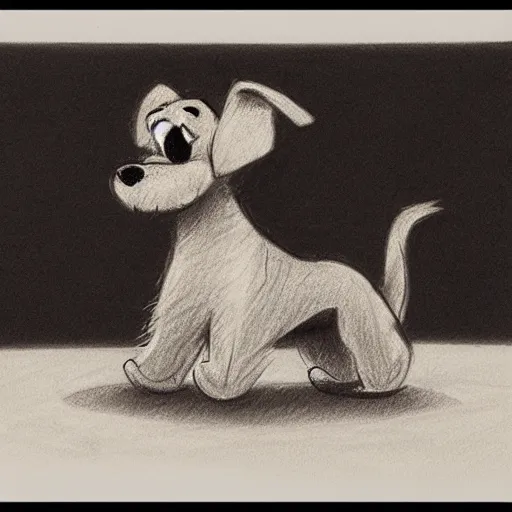 Image similar to milt kahl pencil sketch of happy mini schnauzer