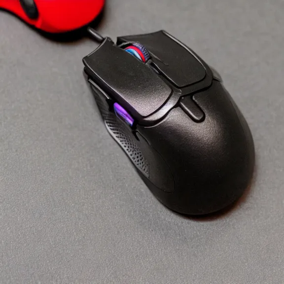 Prompt: photo of a gaming mouse made from a real mouse