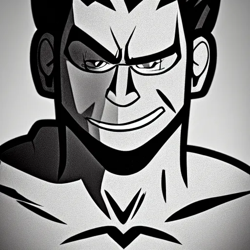 Image similar to angry muscular man in disney animation style