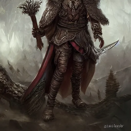 Prompt: a ruthless male druid, full body, 8 k, hyperrealistic, dragon slayer, hyperdetailed, fantasy portrait by laura sava