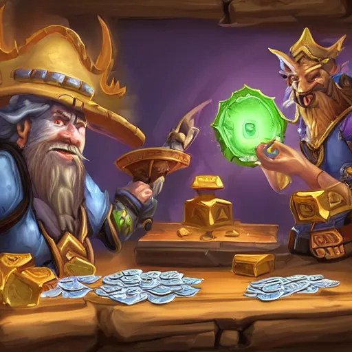 Image similar to a man spending all his money on hearthstone, digital art