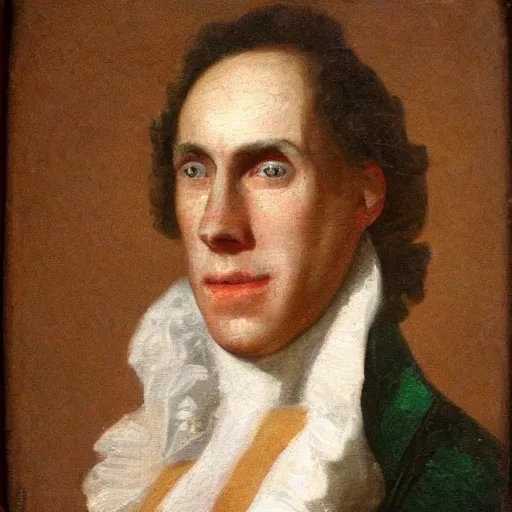 Image similar to An 18th century oil painting of Jerma985, portrait of Jerma985, grainy, realistic, very realistic, hyperrealistic, highly detailed, very detailed, extremely detailed, very neat, very epic, very cool, detailed, trending on artstation