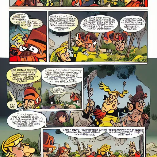 Image similar to A page from the most recent Asterix comic book