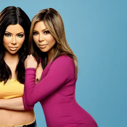 Image similar to Icarly with kim kardashian as Carly, 8k full HD photo, cinematic lighting, anatomically correct, oscar award winning, action filled, correct eye placement,