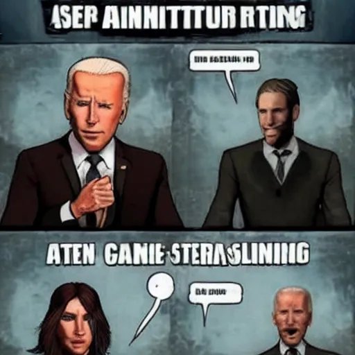 Image similar to joe biden stealing in skyrim game