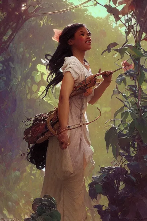 Prompt: 🧚🏿‍♀️::3, by Stanley Artgerm Lau, greg rutkowski, thomas kindkade, alphonse mucha, loish, norman Rockwell,