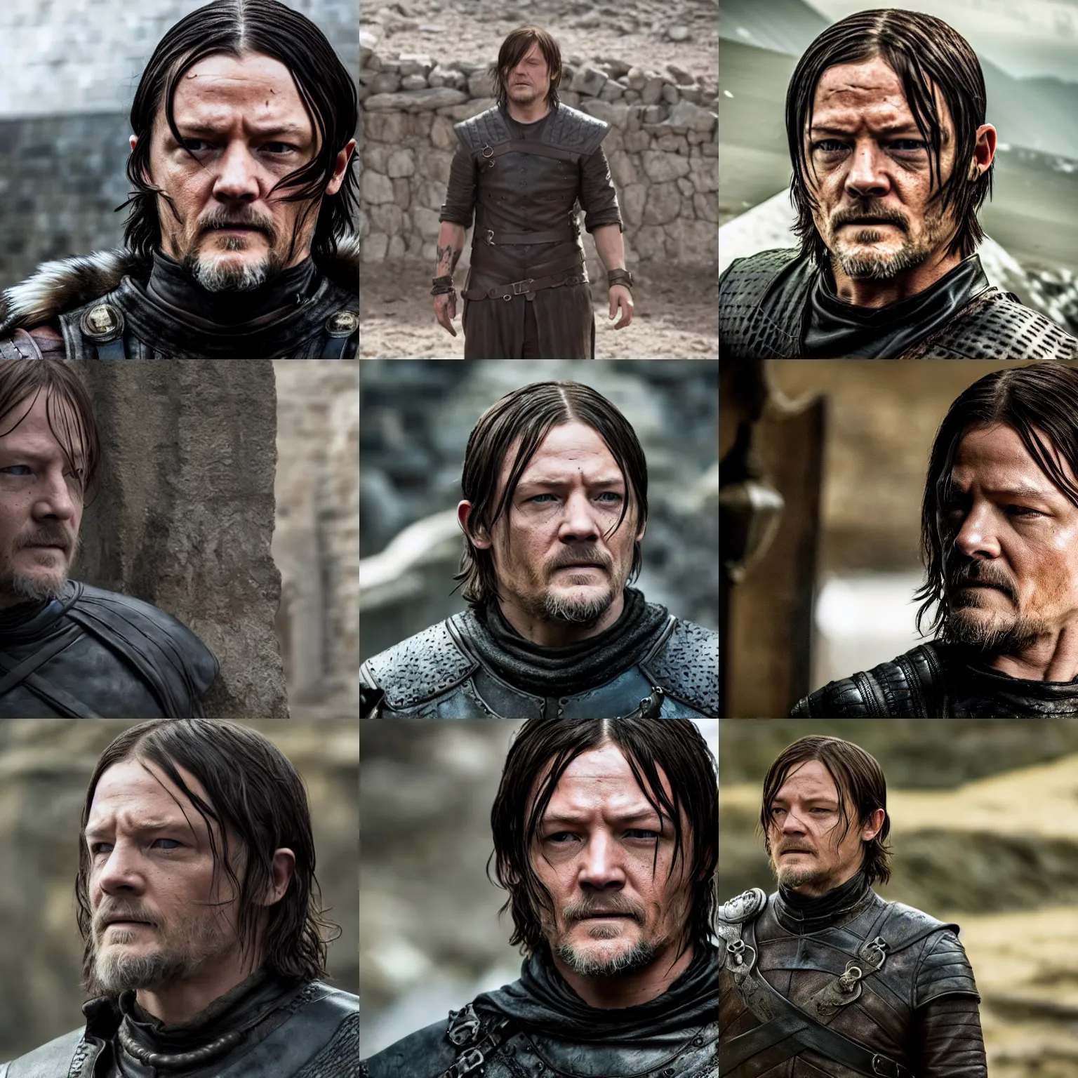 Prompt: a cinematic still of Norman Reedus in Game of Thrones, portrait, high quality
