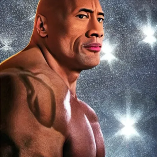 Prompt: dwayne the rock johnson but his head is replaced with an egg, dazzling lights, surreal, dramatic lighting, photorealistic, cinematic scene, super detailed, hyper realistic, bright lights