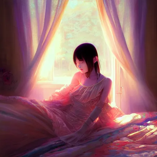 Image similar to beautiful young girl in intricate clothing by ross tran,