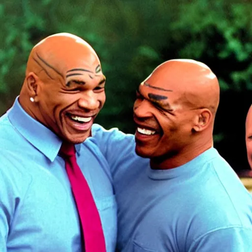 Image similar to mr clean mr clean mr clean and mike tyson laughing