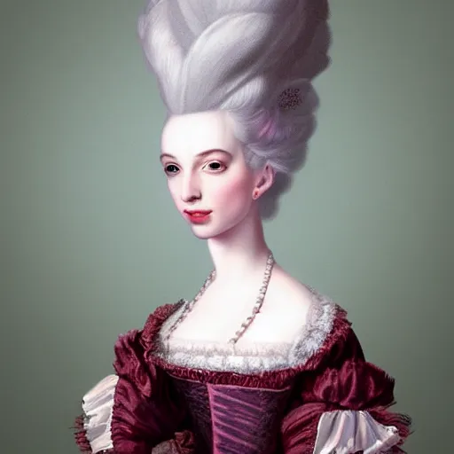 Image similar to a feminine 1 7 0 0 s portrait of kim petras as marie antoinette, artstation, fineartamerica