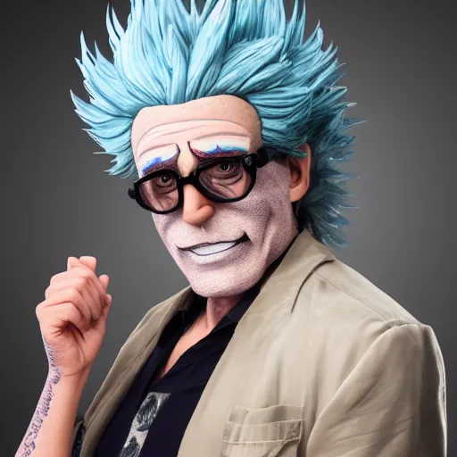 Image similar to Rick Sanchez as a real person 4k detailed super realistic