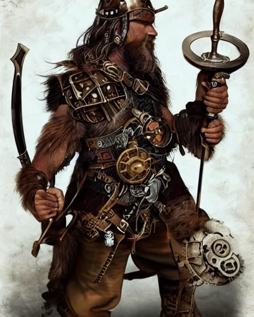 Image similar to steampunk viking warrior