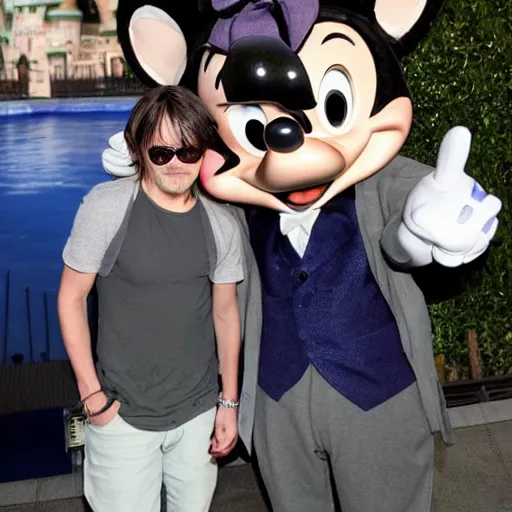 Prompt: norman reedus at disneyland